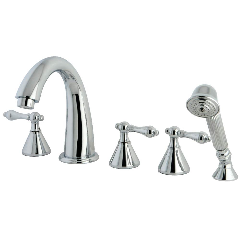 Kingston Brass Roman Tub Faucet 5 Pieces with Hand Shower, Polished Chrome
