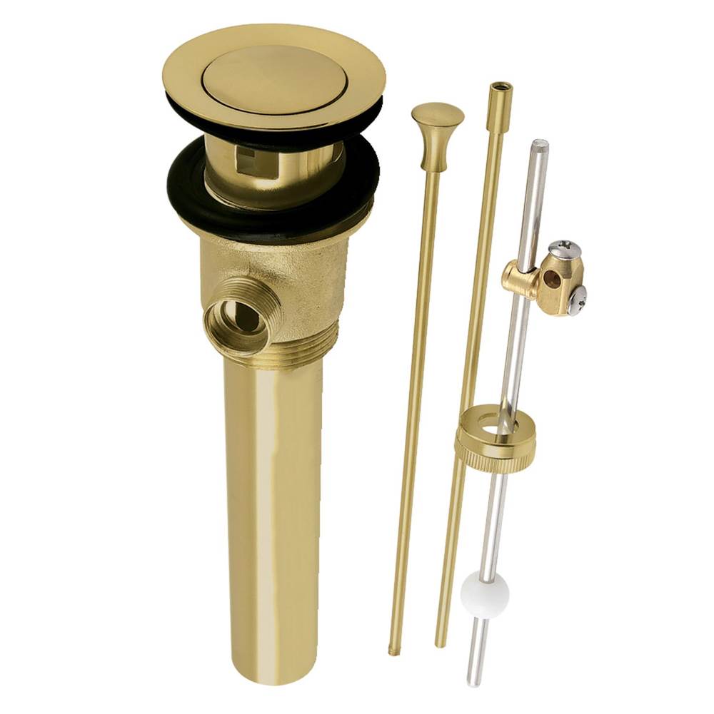 Kingston Brass Kingston Brass KBT2120 Brass Pop-Up Drain with Overflow and Extra Long Pop-Up rod, 22 Gauge, Brushed Brass