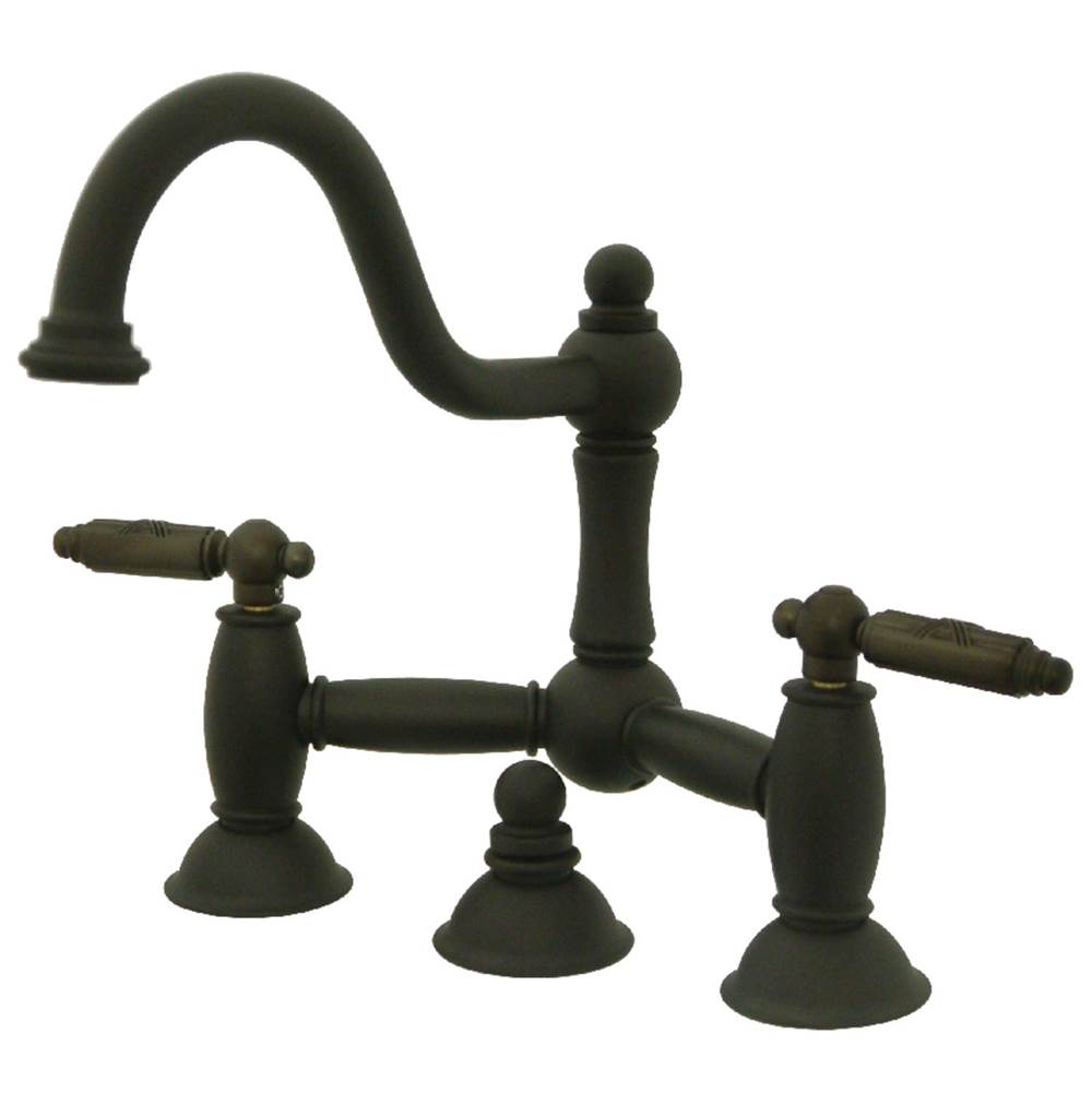 Kingston Brass Restoration Bathroom Bridge Faucet, Oil Rubbed Bronze