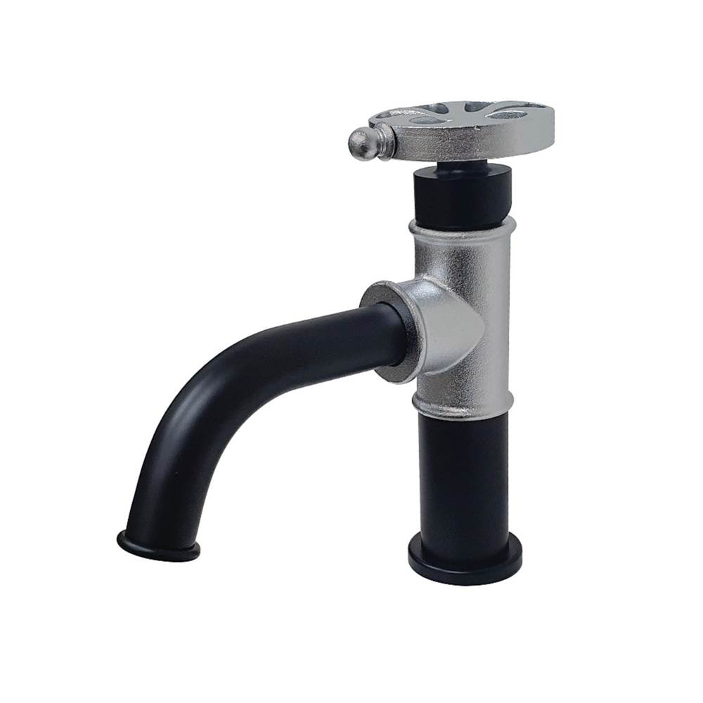 Kingston Brass Belknap Single-Handle Bathroom Faucet with Push Pop-Up, Matte Black/Polished Chrome