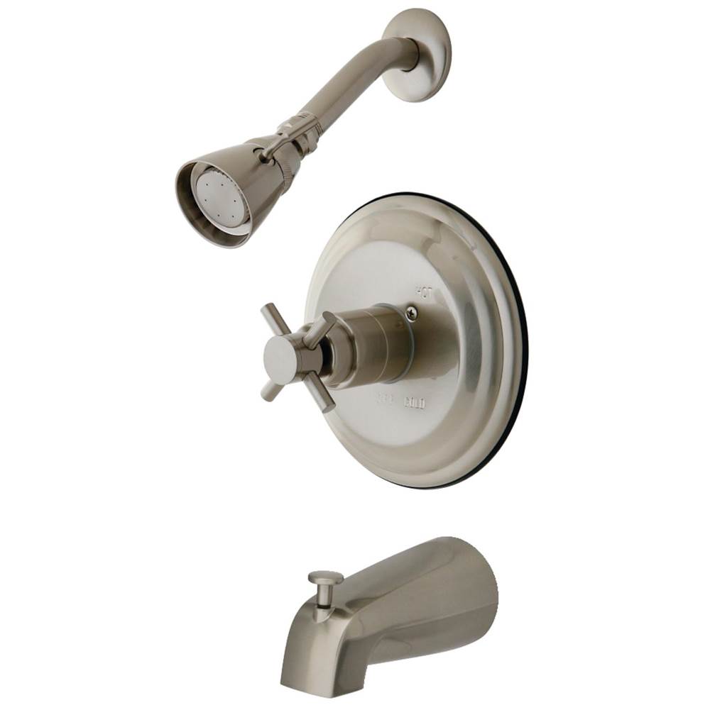 Kingston Brass Concord Pressure Balance Tub and Shower Faucet, Brushed Nickel