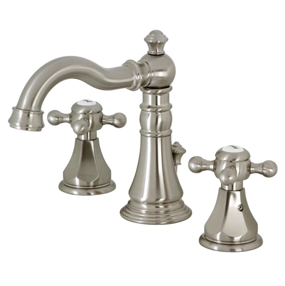 Kingston Brass Metropolitan Widespread Bathroom Faucet with Pop-Up Drain, Brushed Nickel