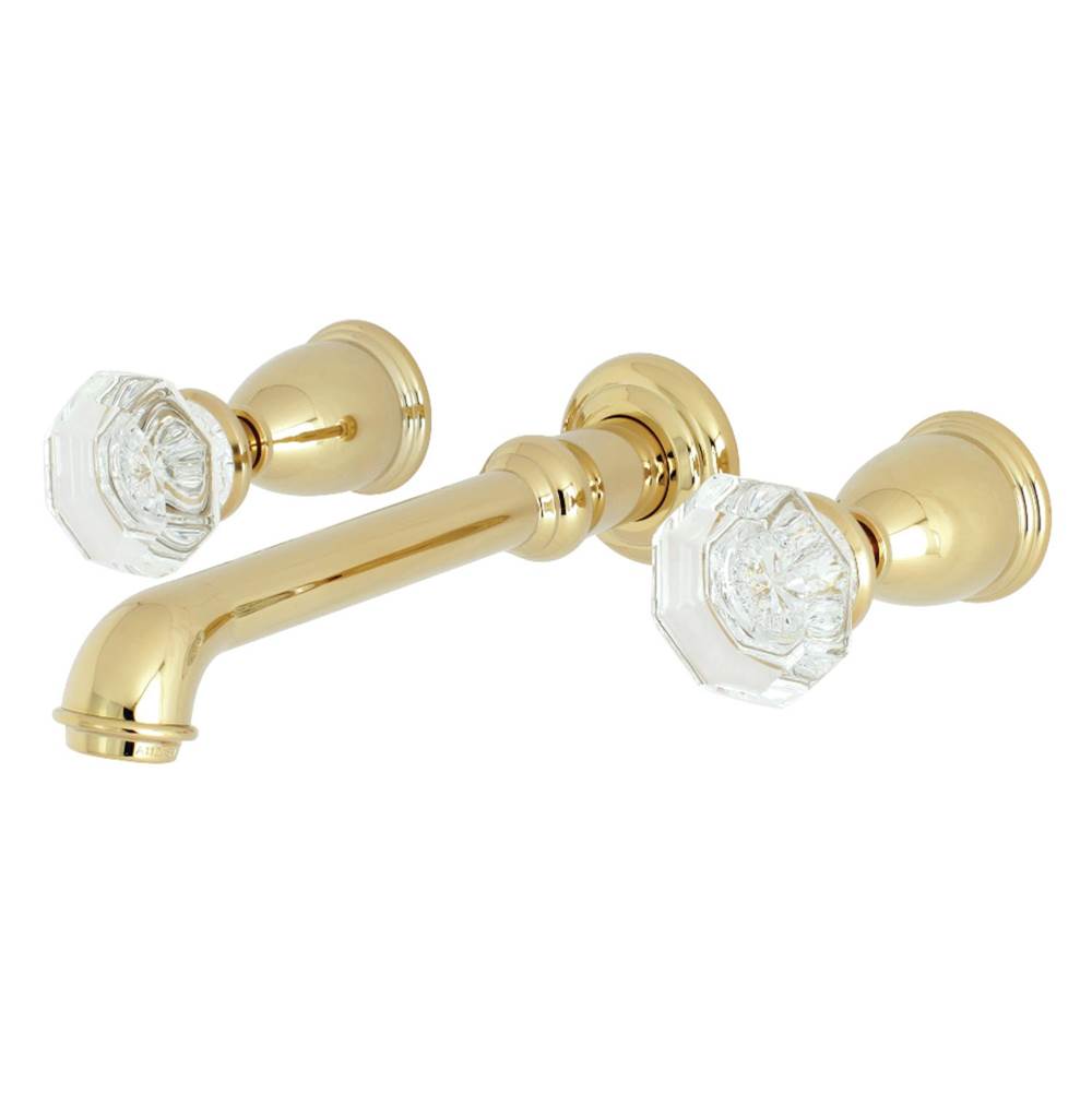 Kingston Brass 8-Inch Center Wall Mount Bathroom Faucet, Polished Brass