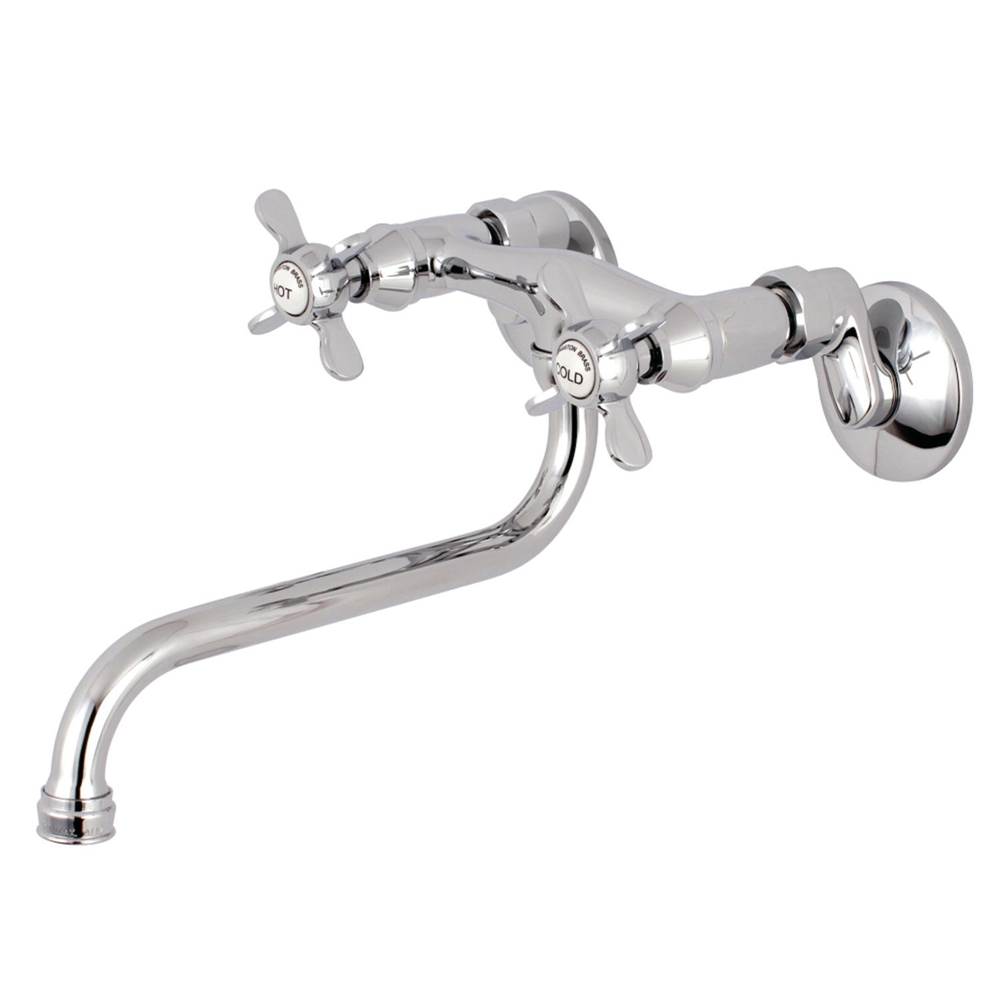 Kingston Brass Essex Two Handle Wall Mount Bathroom Faucet, Polished Chrome