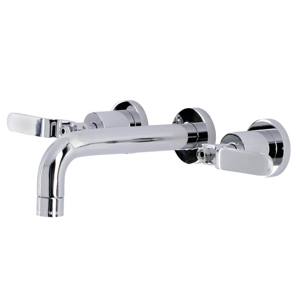 Kingston Brass Whitaker Two-Handle Wall Mount Bathroom Faucet, Polished Chrome
