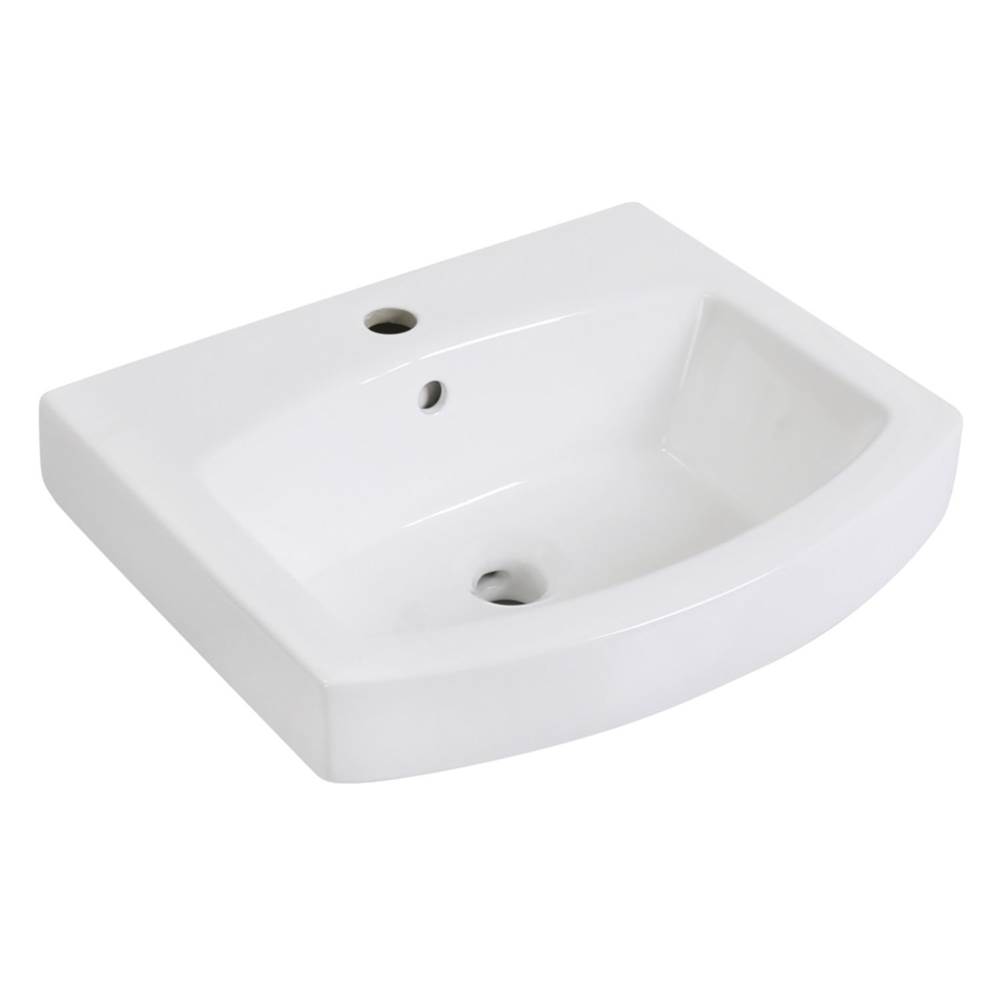 Kingston Brass Fauceture EV2017 Inflection 20'' Ceramic Bathroom Sink, White