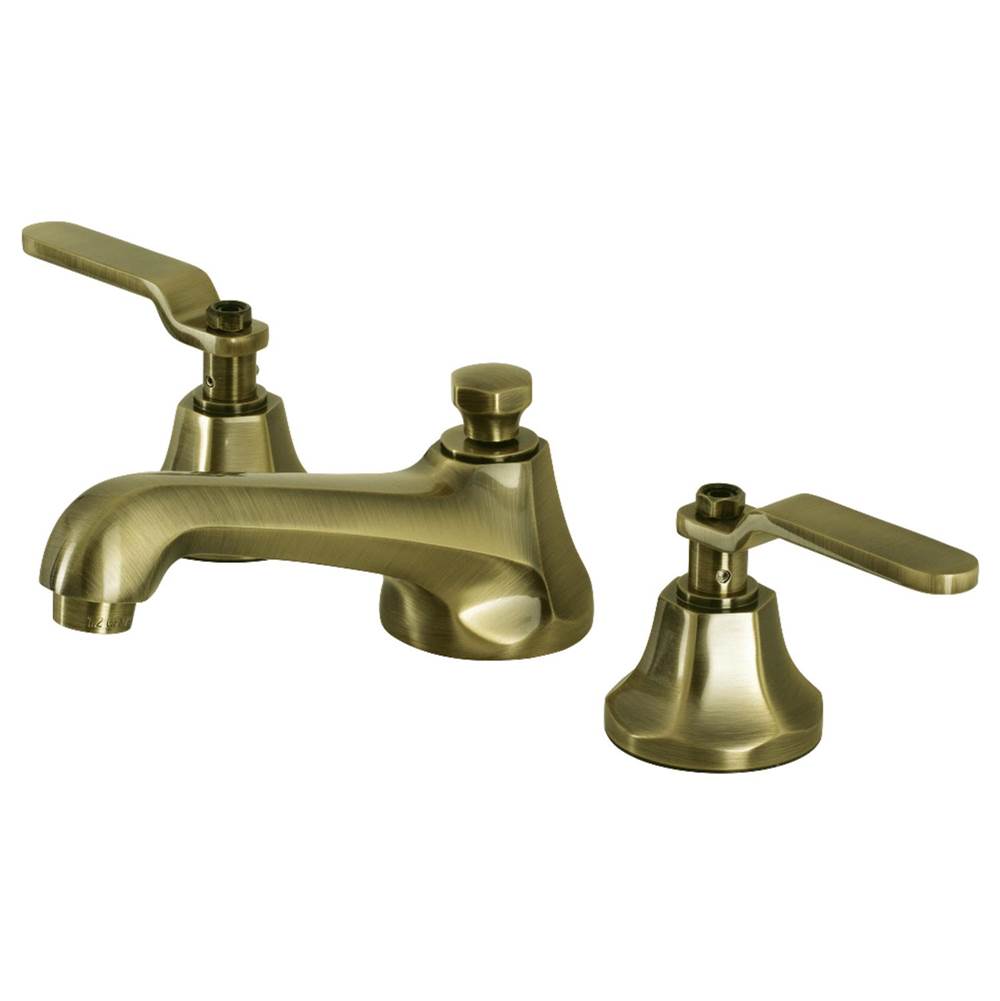 Kingston Brass Whitaker Widespread Bathroom Faucet with Brass Pop-Up, Antique Brass