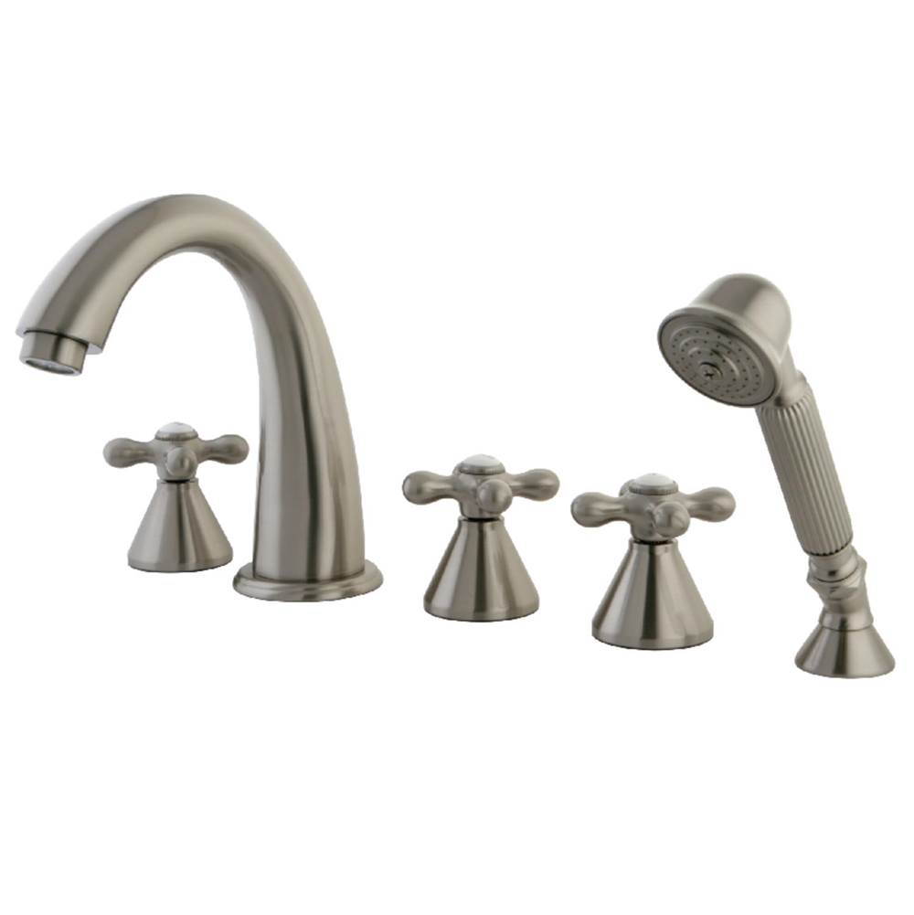 Kingston Brass Roman Tub Faucet 5 Pieces with Hand Shower, Brushed Nickel