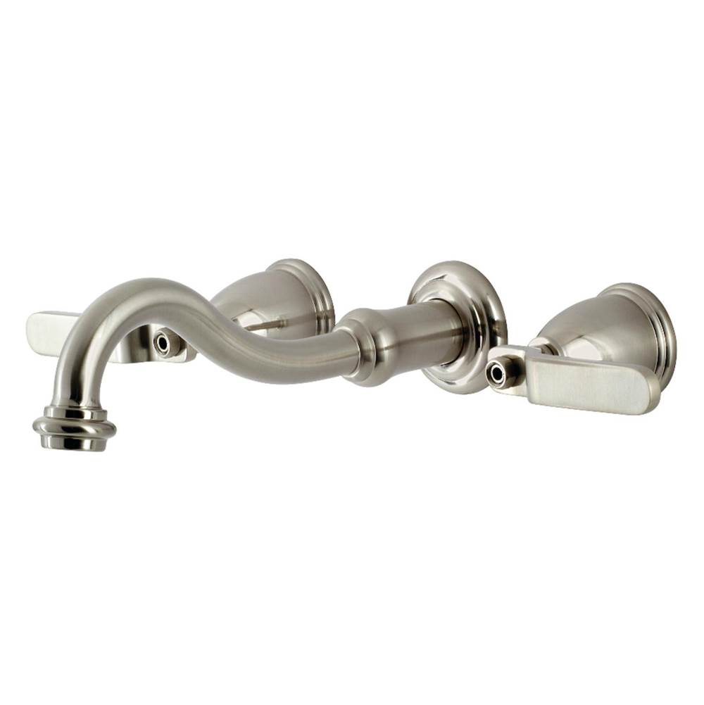 Kingston Brass Whitaker Two-Handle Wall Mount Tub Faucet, Brushed Nickel