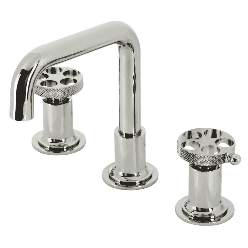 Kingston Brass Webb Widespread Bathroom Faucet with Push Pop-Up, Polished Nickel