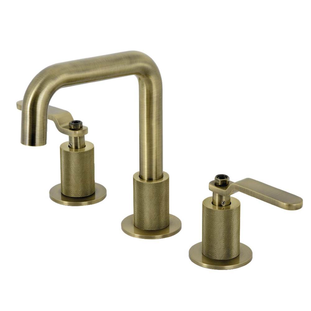 Kingston Brass Kingston Brass KS1413KL Whitaker Widespread Bathroom Faucet with Push Pop-Up, Antique Brass