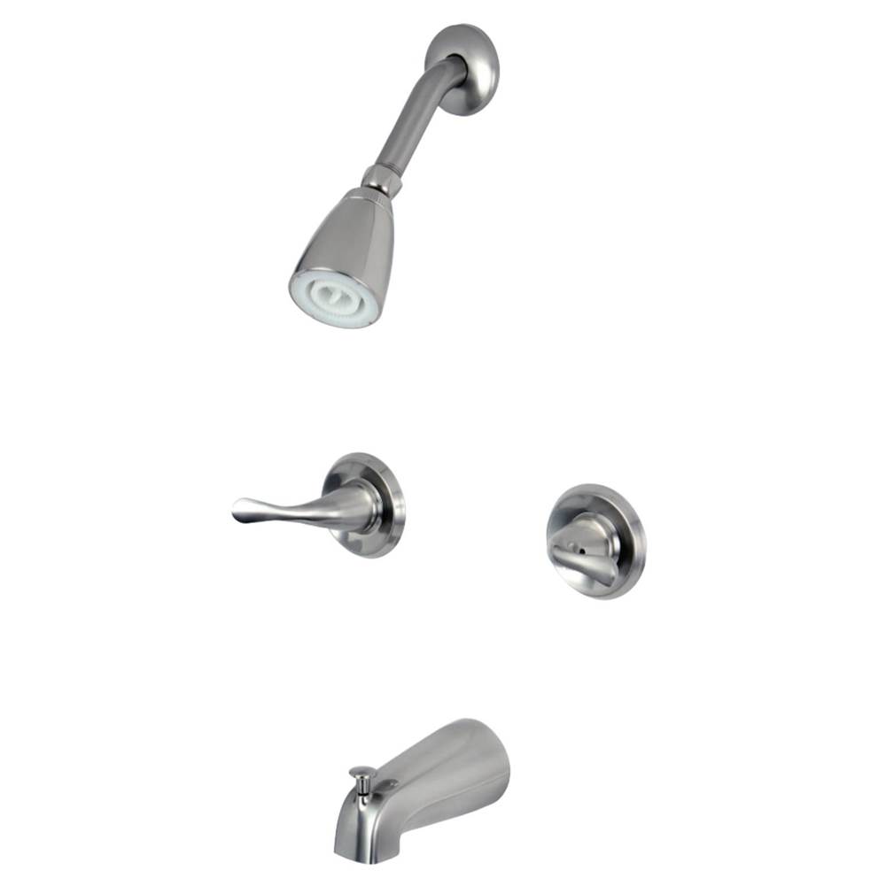 Kingston Brass Two Handle Tub Shower Faucet, Brushed Nickel
