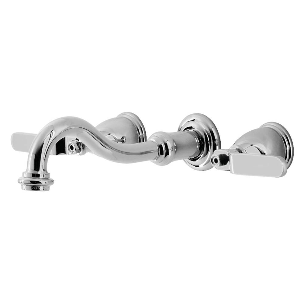 Kingston Brass Whitaker Two-Handle Wall Mount Bathroom Faucet, Polished Chrome