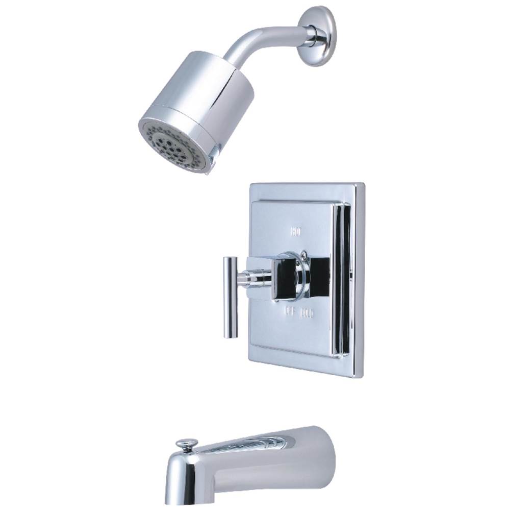 Kingston Brass Claremont Tub & Shower Faucet, Polished Chrome