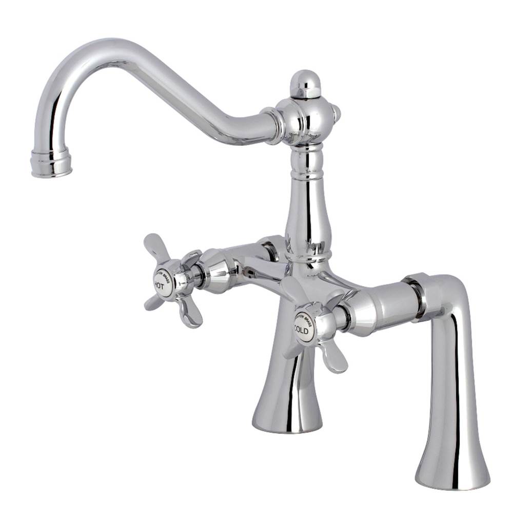 Kingston Brass Essex 7-Inch Center Deck Mount Clawfoot Tub Faucet, Polished Chrome