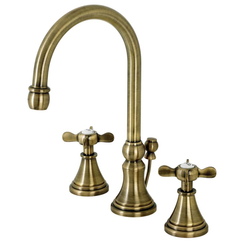 Kingston Brass Essex Widespread Bathroom Faucet with Brass Pop-Up, Antique Brass