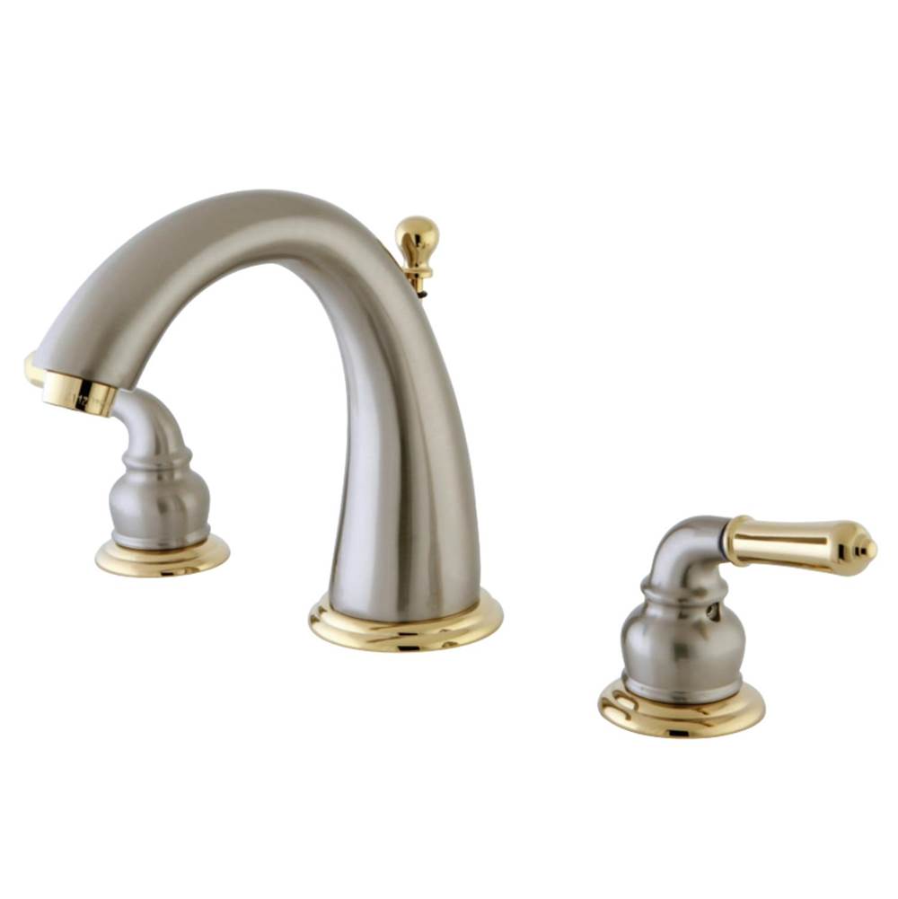 Kingston Brass Naples Widespread Bathroom Faucet, Brushed Nickel/Polished Brass