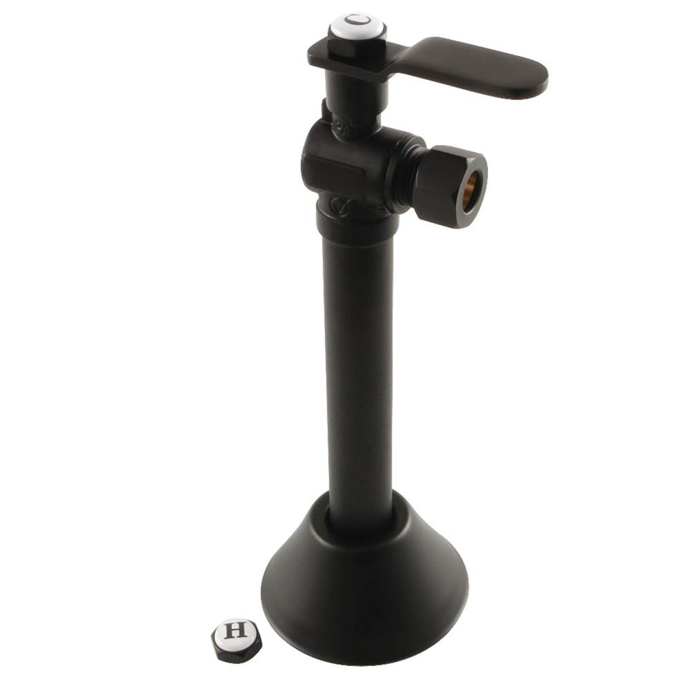 Kingston Brass Whitaker 1/2'' Sweat x 3/8'' O.D. Comp Angle Stop Valve with 5'' Extension, Matte Black