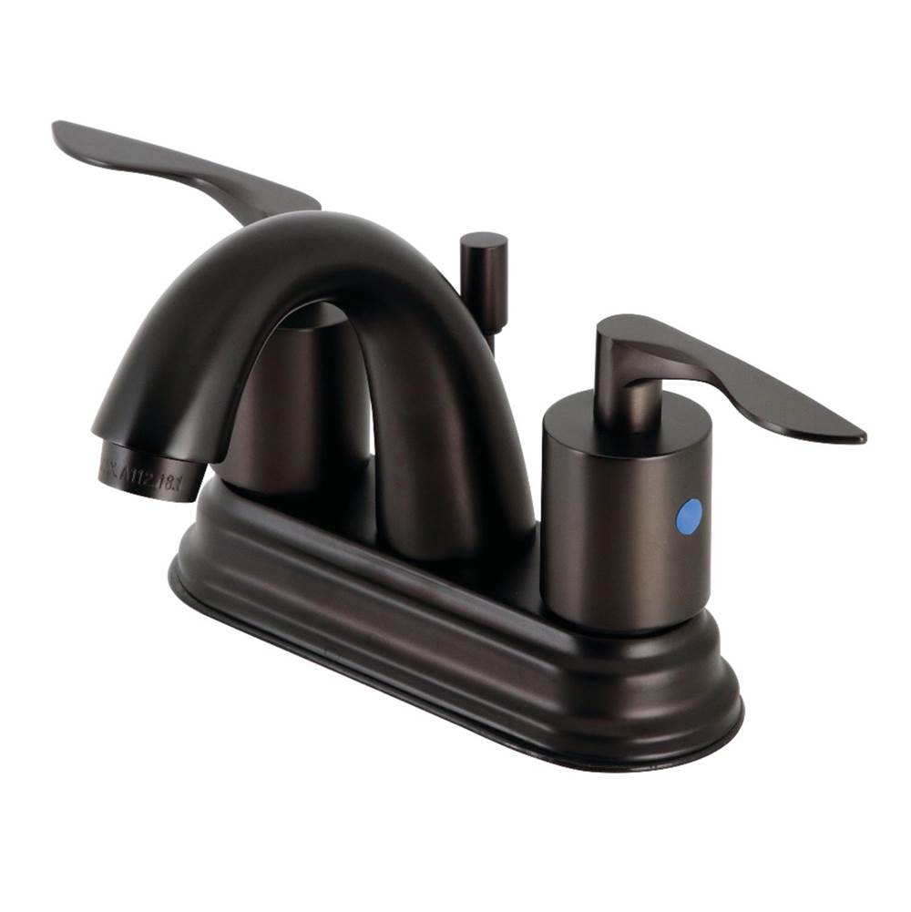 Kingston Brass Two-Handle 3-Hole Deck Mount 4'' Centerset Bathroom Faucet with Retail Pop-Up in Oil Rubbed Bronze
