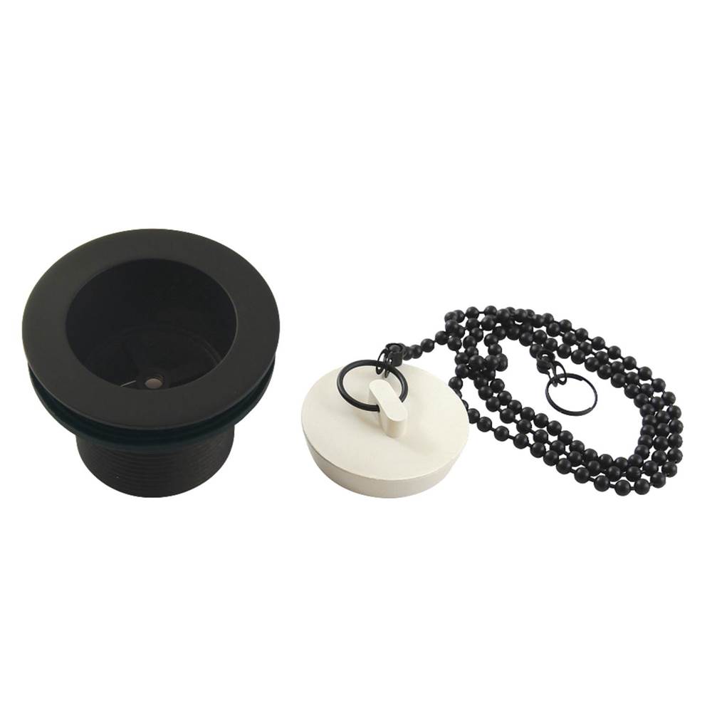 Kingston Brass Kingston Brass DSP15MB 1-1/2'' Chain and Stopper Tub Drain with 1-1/2'' Body Thread, Matte Black