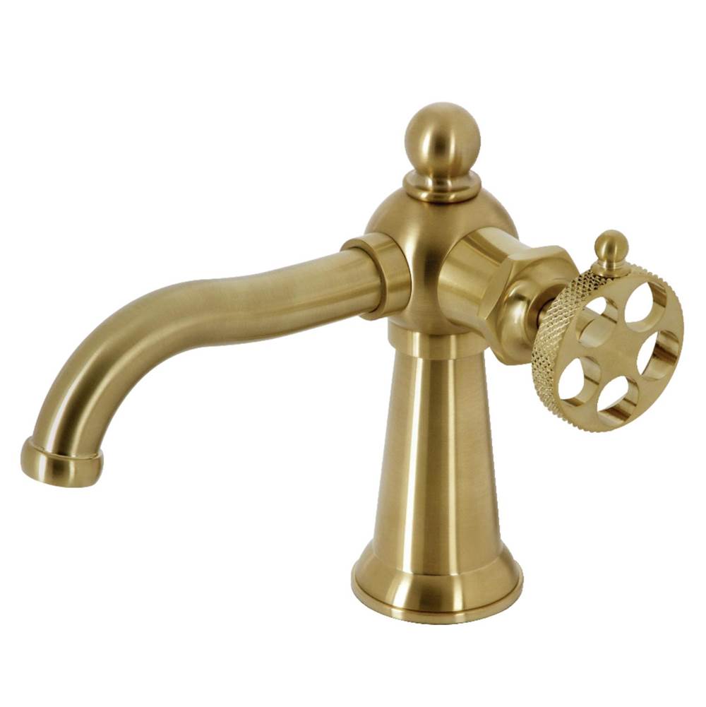 Kingston Brass Webb Single-Handle Bathroom Faucet with Push Pop-Up, Brushed Brass