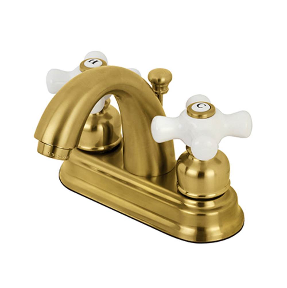 Kingston Brass Restoration 4 in. Centerset Bathroom Faucet, Brushed Brass