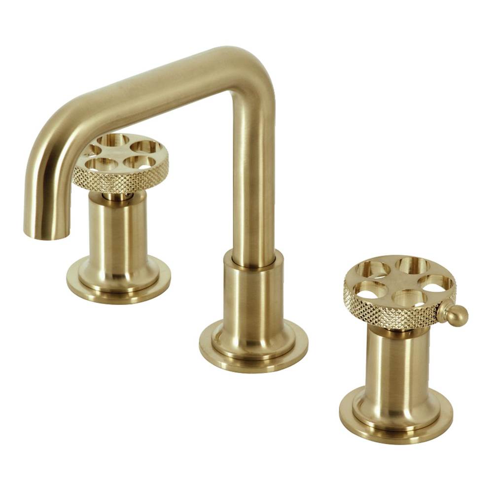 Kingston Brass Webb Widespread Bathroom Faucet with Push Pop-Up, Brushed Brass