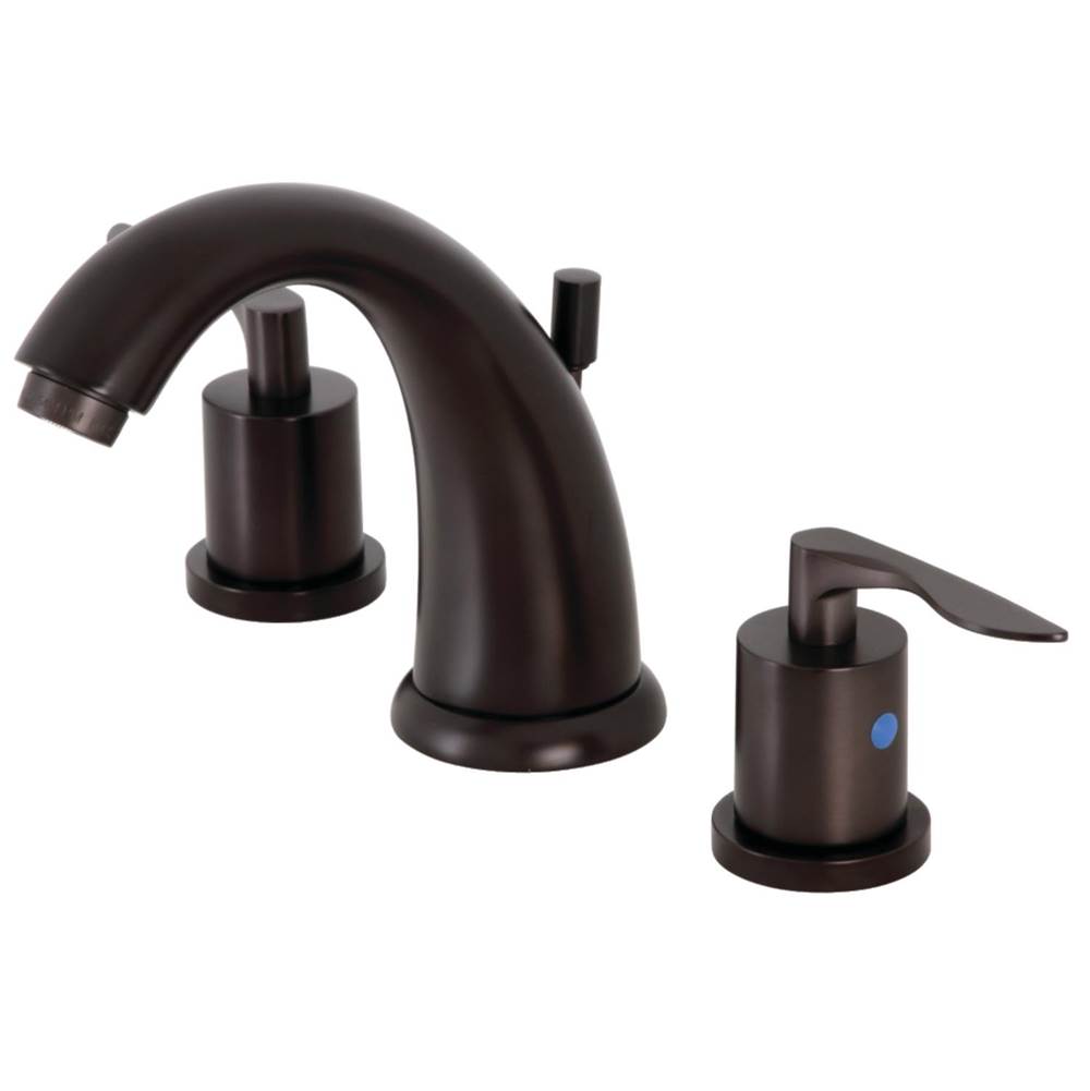 Kingston Brass Two-Handle 3-Hole Deck Mount Widespread Bathroom Faucet with Pop-Up Drain in Oil Rubbed Bronze