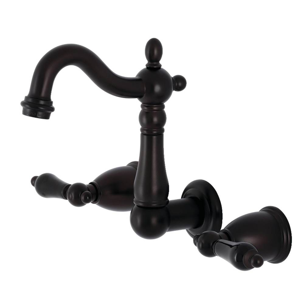 Kingston Brass Duchess Two-Handle Wall Mount Bathroom Faucet, Oil Rubbed Bronze