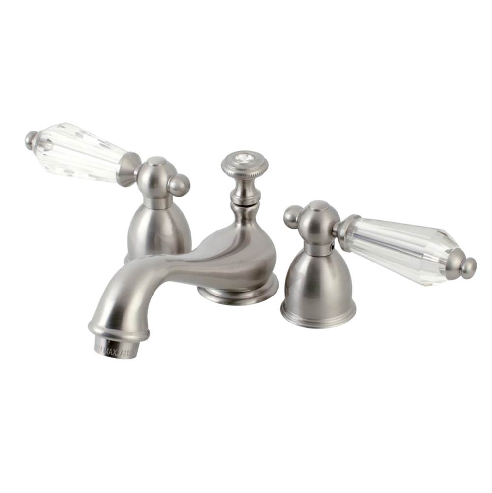 Kingston Brass Wilshire Mini-Widespread Bathroom Faucet with Brass Pop-Up, Brushed Nickel