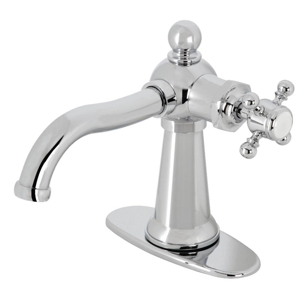 Kingston Brass Nautical Single-Handle Bathroom Faucet with Push Pop-Up, Polished Chrome