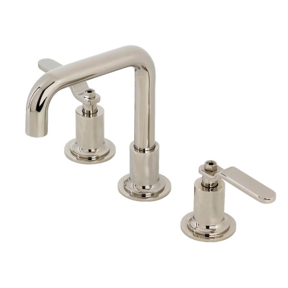 Kingston Brass Whitaker Widespread Bathroom Faucet with Push Pop-Up, Polished Nickel