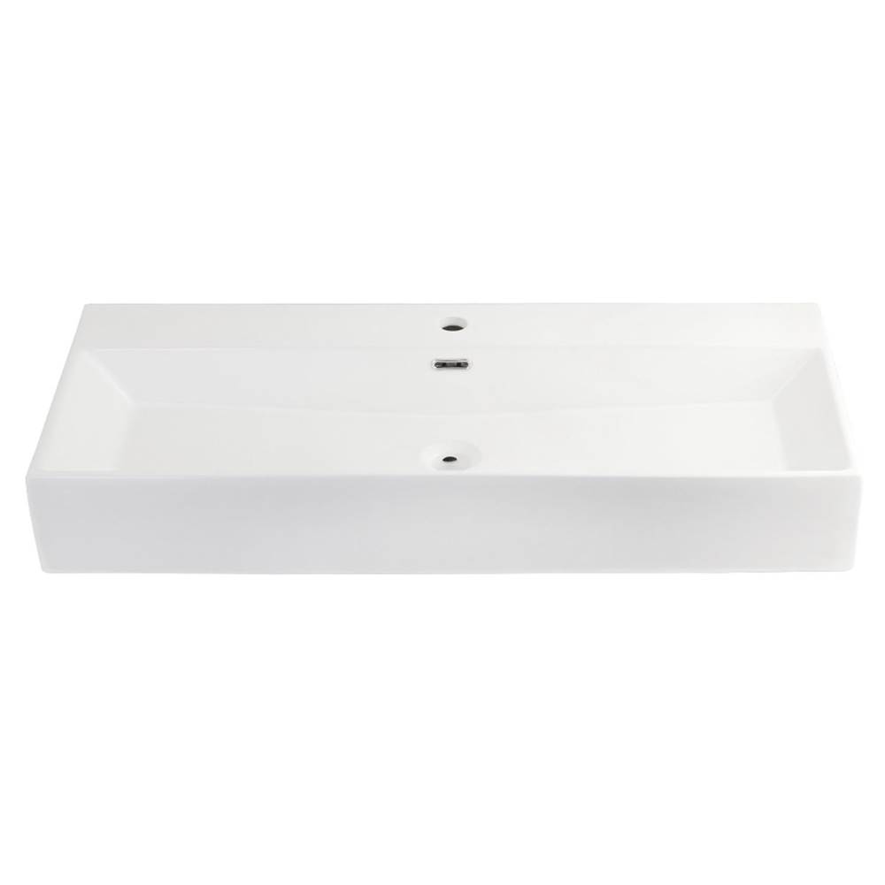 Kingston Brass Fauceture Camilla 39-Inch x 16-Inch Rectangular Vessel Sink, White