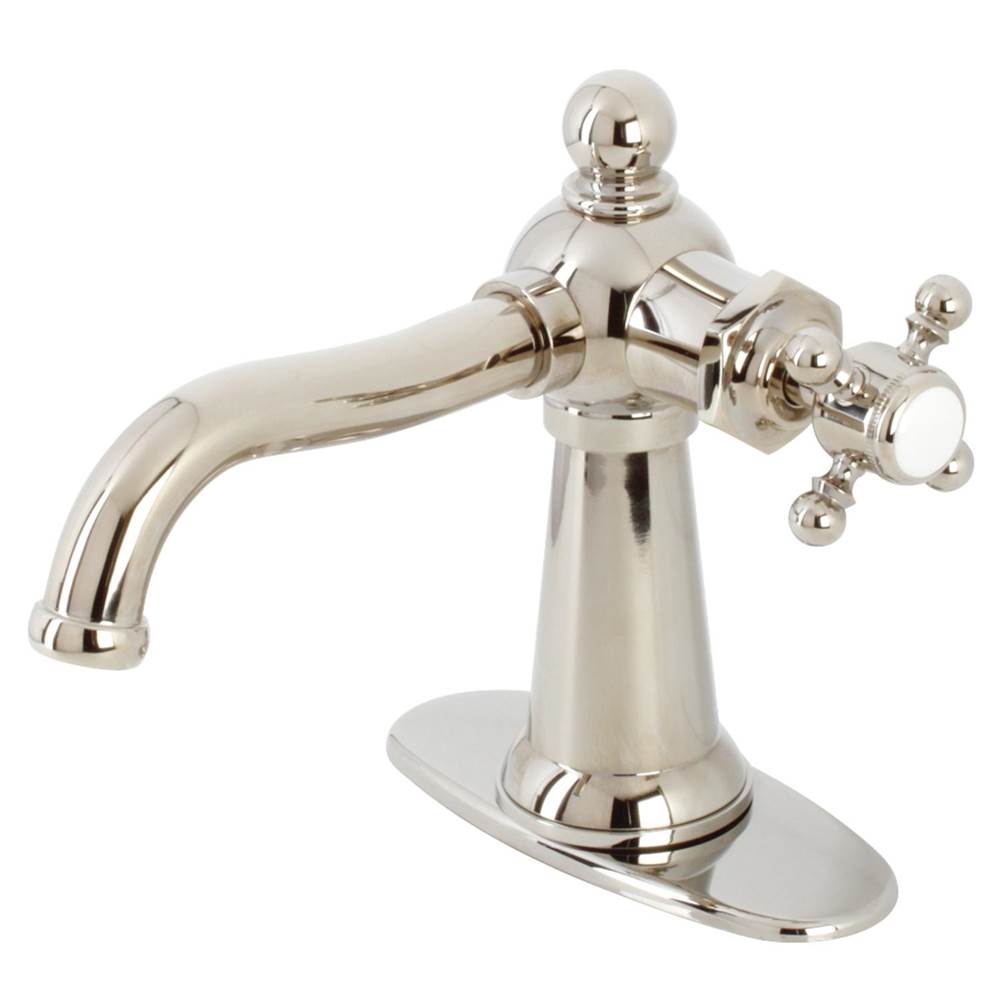 Kingston Brass Nautical Single-Handle Bathroom Faucet with Push Pop-Up, Polished Nickel