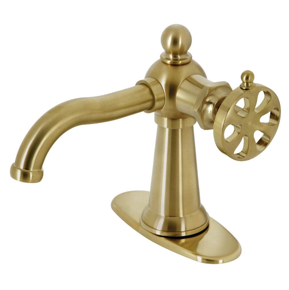 Kingston Brass Belknap Single-Handle Bathroom Faucet with Push Pop-Up, Brushed Brass