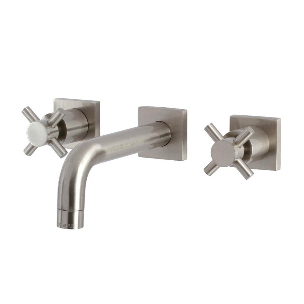 Kingston Brass Concord Two-Handle Wall Mount Bathroom Faucet, Brushed Nickel