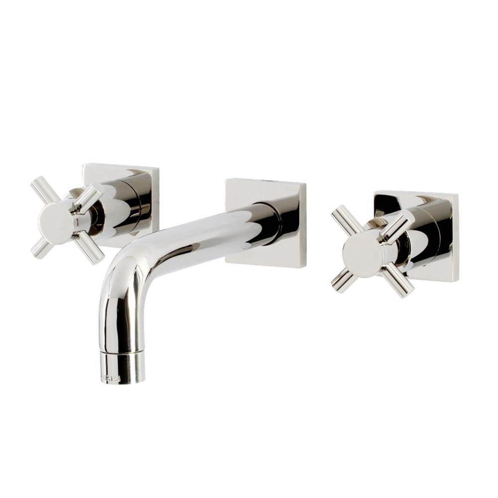 Kingston Brass Concord Two-Handle Wall Mount Bathroom Faucet, Polished Nickel