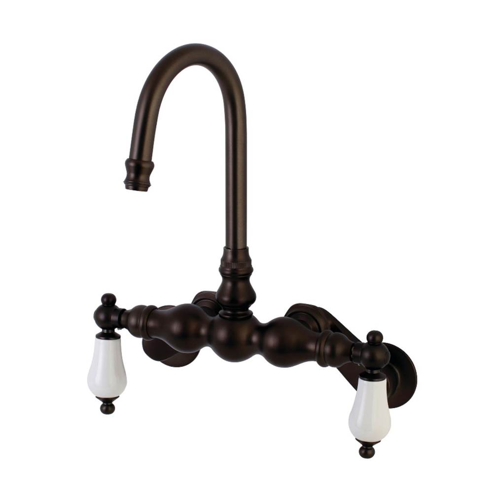 Kingston Brass Aqua Vintage Adjustable Center Wall Mount Tub Faucet, Oil Rubbed Bronze