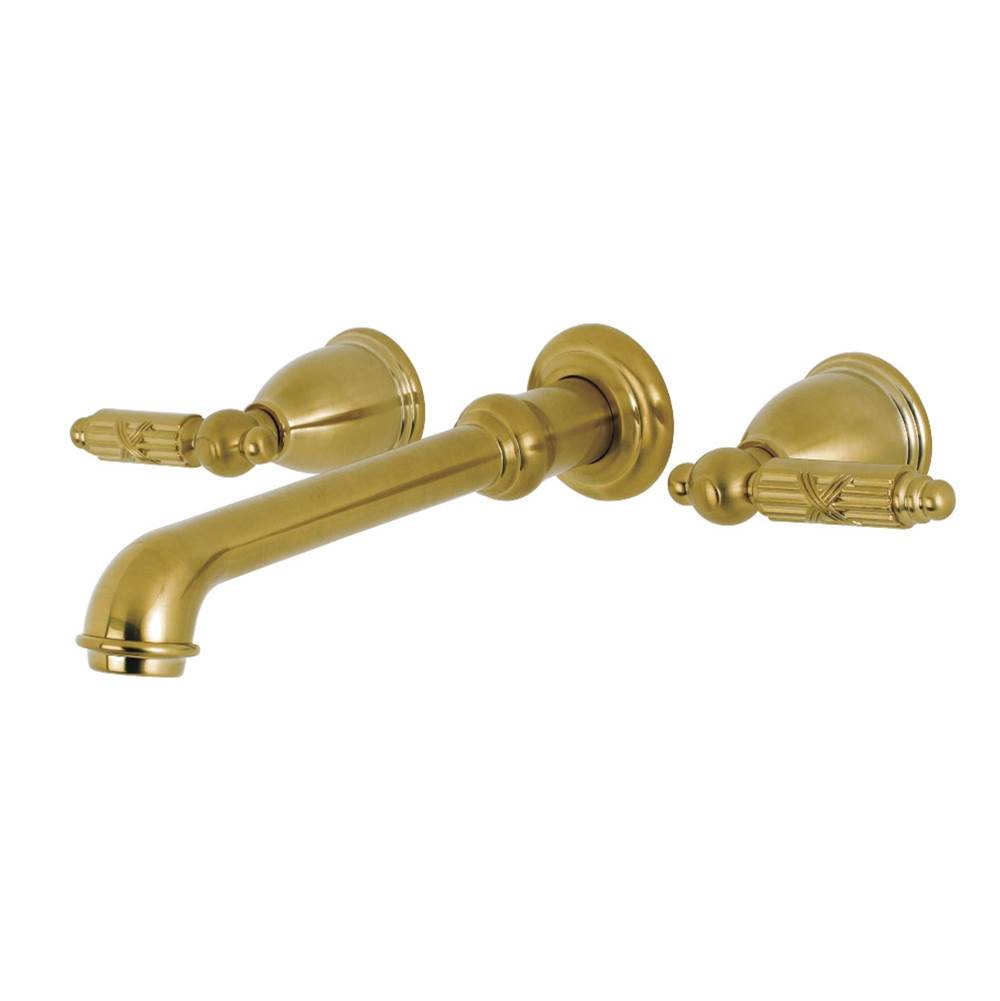 Kingston Brass 8-Inch Center Wall Mount Bathroom Faucet, Brushed Brass