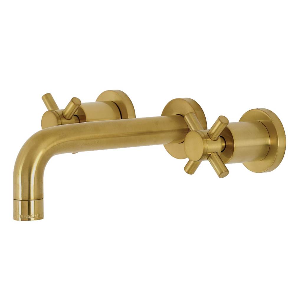 Kingston Brass Concord 2-Handle Wall Mount Bathroom Faucet, Brushed Brass