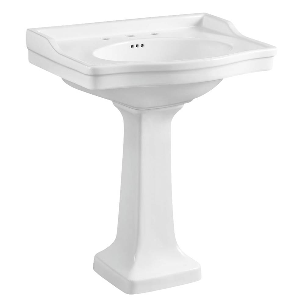 Kingston Brass Fauceture Imperial Wall Mount Pedestal Sink, White