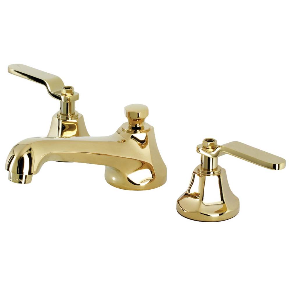Kingston Brass Whitaker Widespread Bathroom Faucet with Brass Pop-Up, Polished Brass