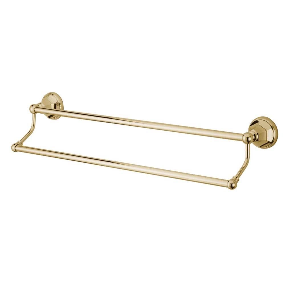 Kingston Brass Metropolitan 24-Inch Dual Towel Bar, Polished Brass