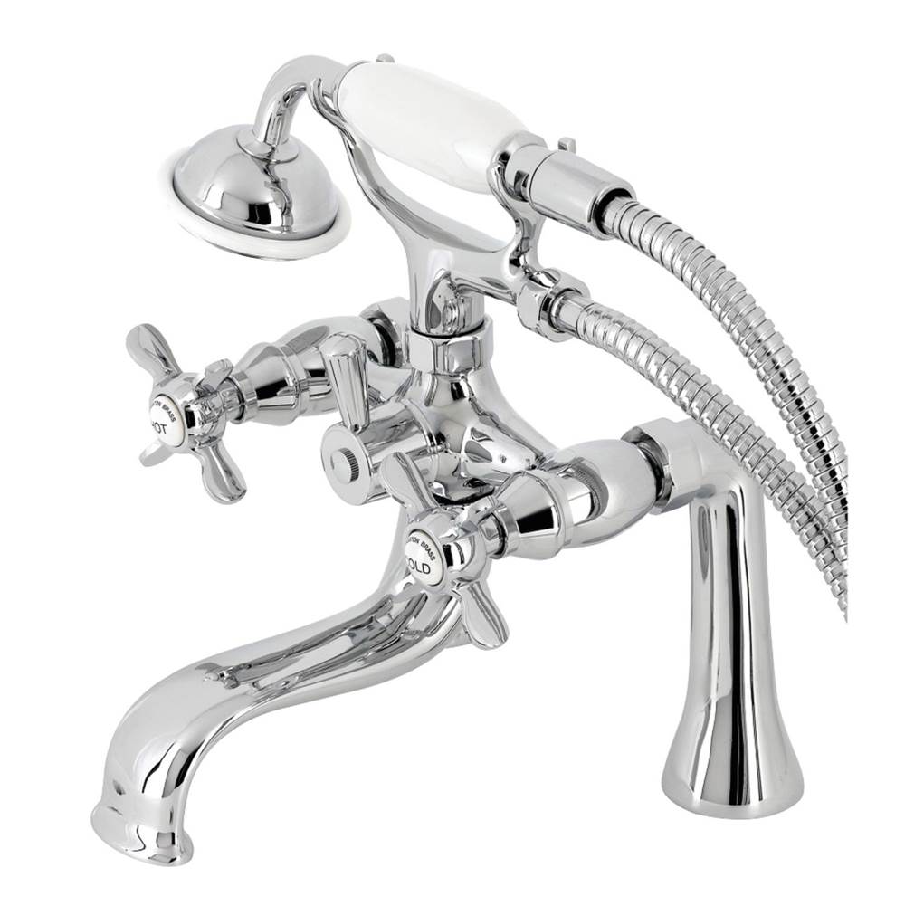 Kingston Brass Essex Deck Mount Clawfoot Tub Faucet with Hand Shower, Polished Chrome