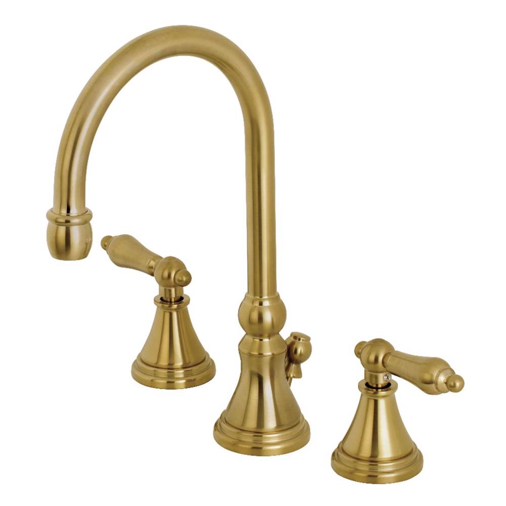 Kingston Brass Governor Widespread Bathroom Faucet, Brushed Brass