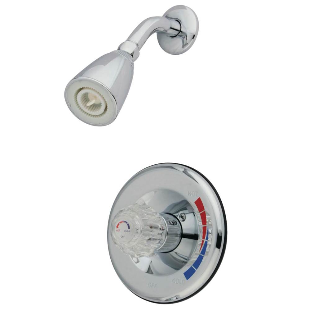 Kingston Brass Water Saving Chatham Shower Combination with Single Acrylic Handle, Polished Chrome