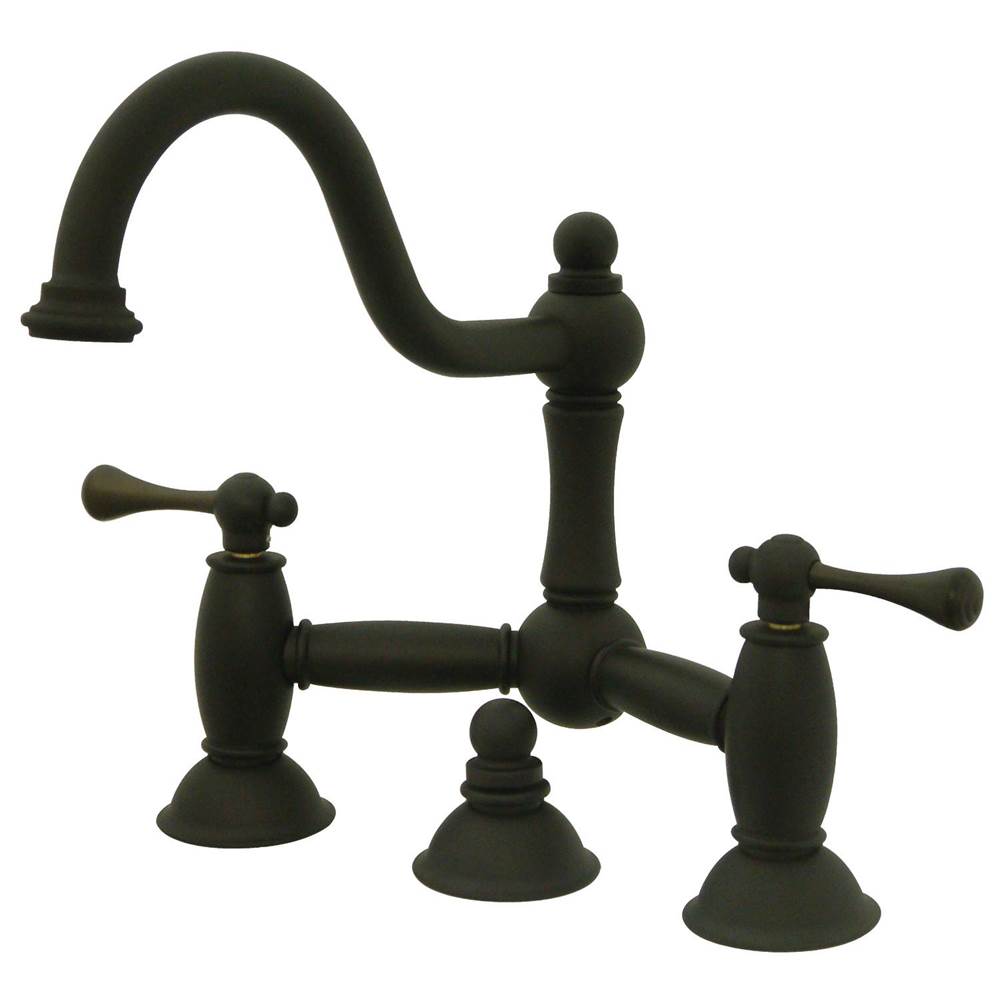 Kingston Brass Restoration Bathroom Bridge Faucet, Oil Rubbed Bronze