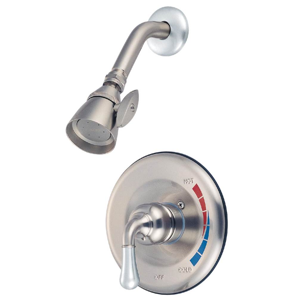 Kingston Brass Water Saving Magellan Shower Combination with 1.5GPM Water Savings Showerhead, Brushed Nickel with Chrome