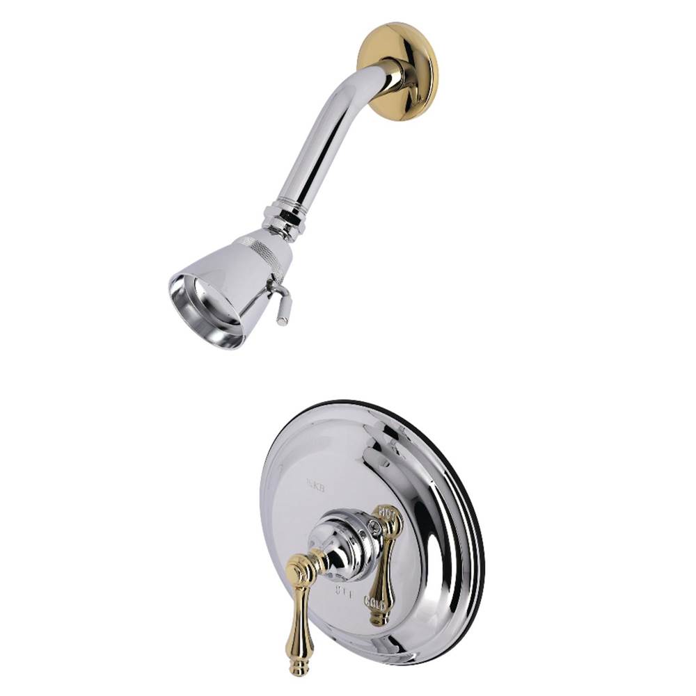 Kingston Brass Restoration Pressure Balanced Shower Faucet, Polished Chrome/Polished Brass