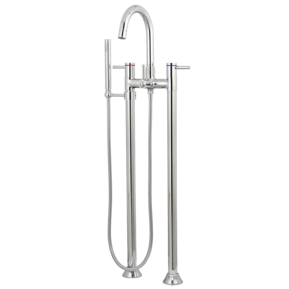 Kingston Brass Concord Freestanding Tub Faucet with Hand Shower, Polished Chrome